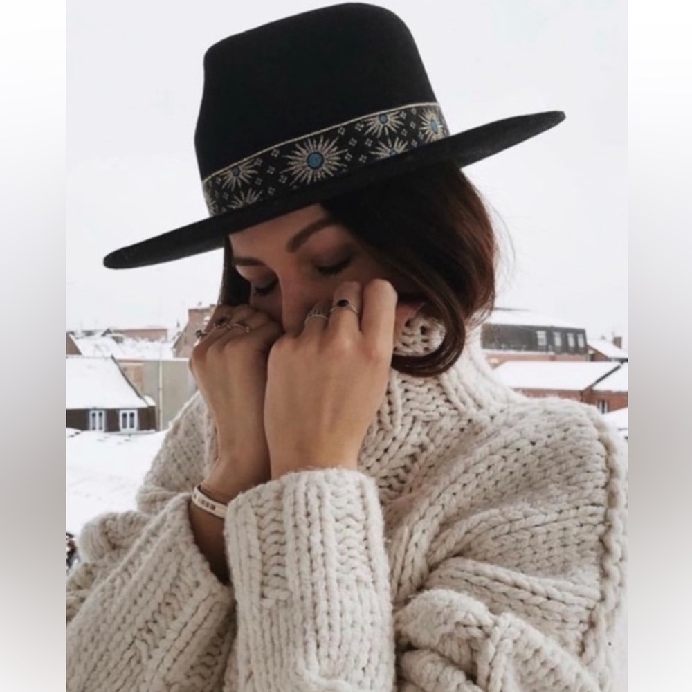 NWT Lack of Color Native Design Custom Burned Feather Hat - Picture 13 of 14